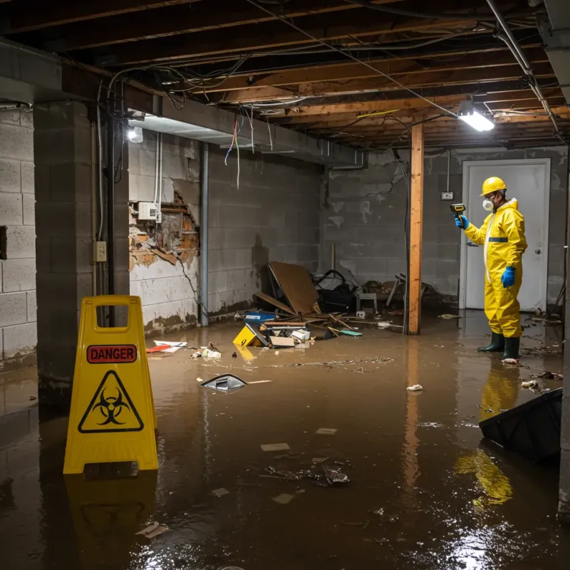 Flooded Basement Electrical Hazard in Meadow Lakes, AK Property