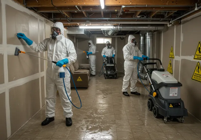 Basement Moisture Removal and Structural Drying process in Meadow Lakes, AK